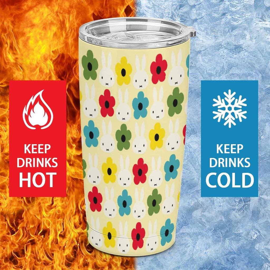 Miffy Coffee Convenience Store Direct Stainless with Character Goods Tumbler, Mug, Cup, Cup, Insulated, Drinking, Steel, Lid, Portable, Straw, 600ml,