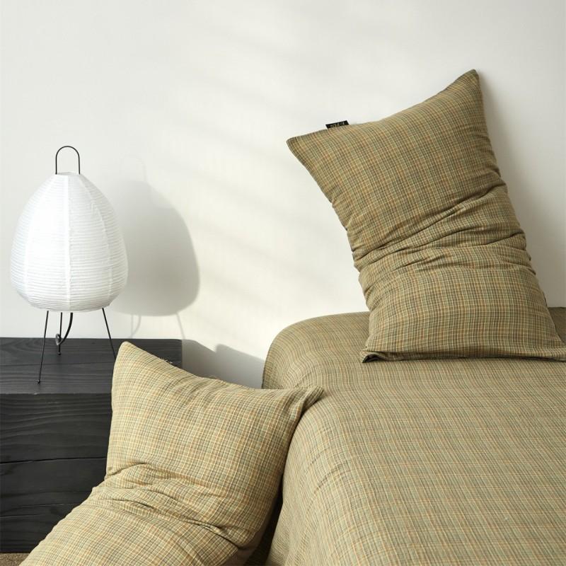 Modern Minimalist Cotton Double Gauze Pillowcases Set Of 2 - 48x74cm 40s Thread Count Woven Jacquard Reactive Dyed