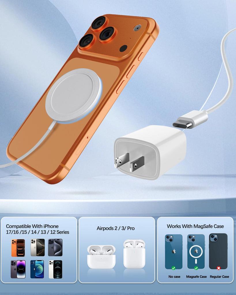 Qi2.2 Magnetic LED Wireless Charger 25W | Fast Charge Night Light for Apple 17 Magsafe
