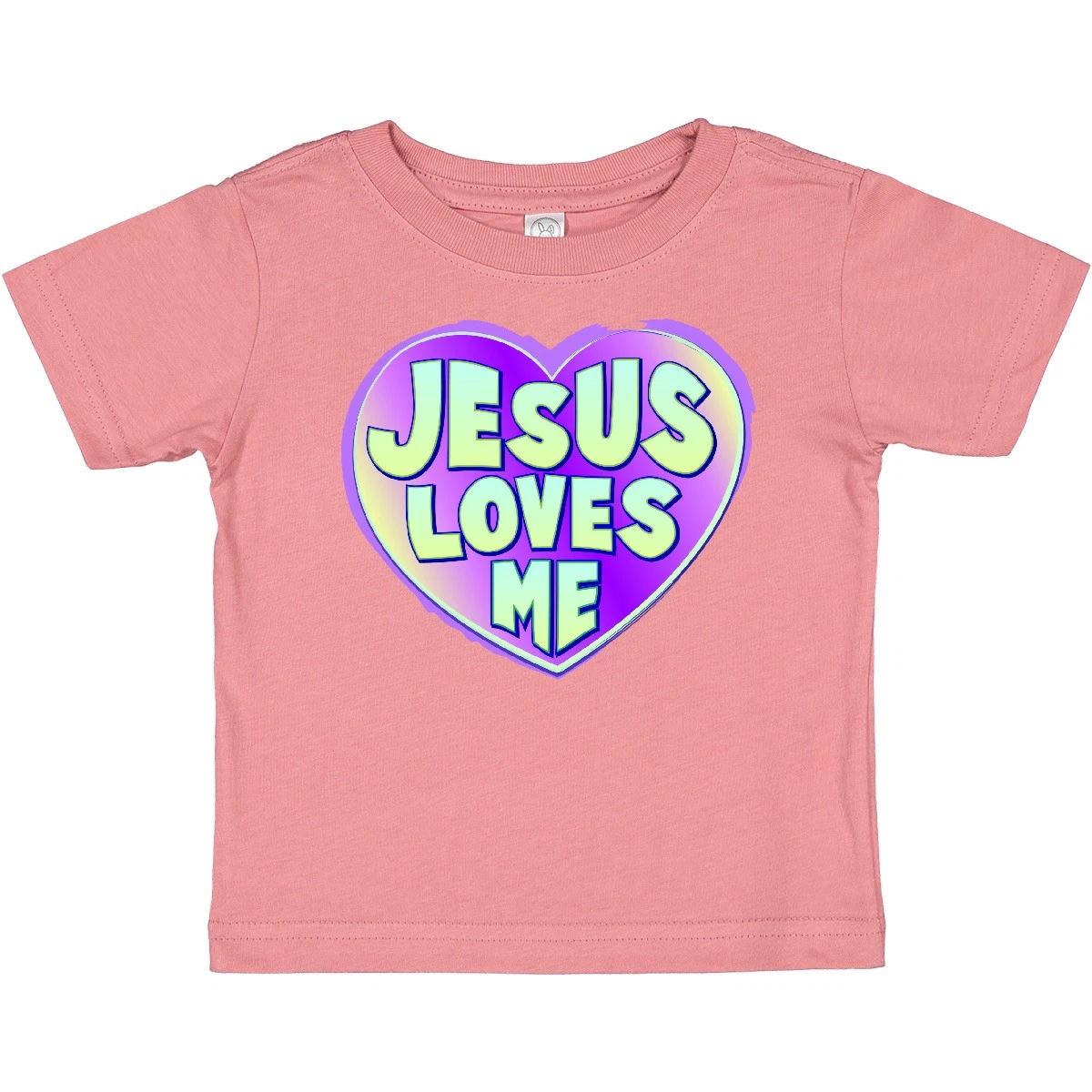 Inktastic Jesus Loves Me Baby T-Shirt Christ Lord Christian Holy Love Infant 160