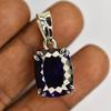 Natural Purple Sapphire Pendant 26.30 ct Cushion 925 Sterling Silver September Birthday Birthstone