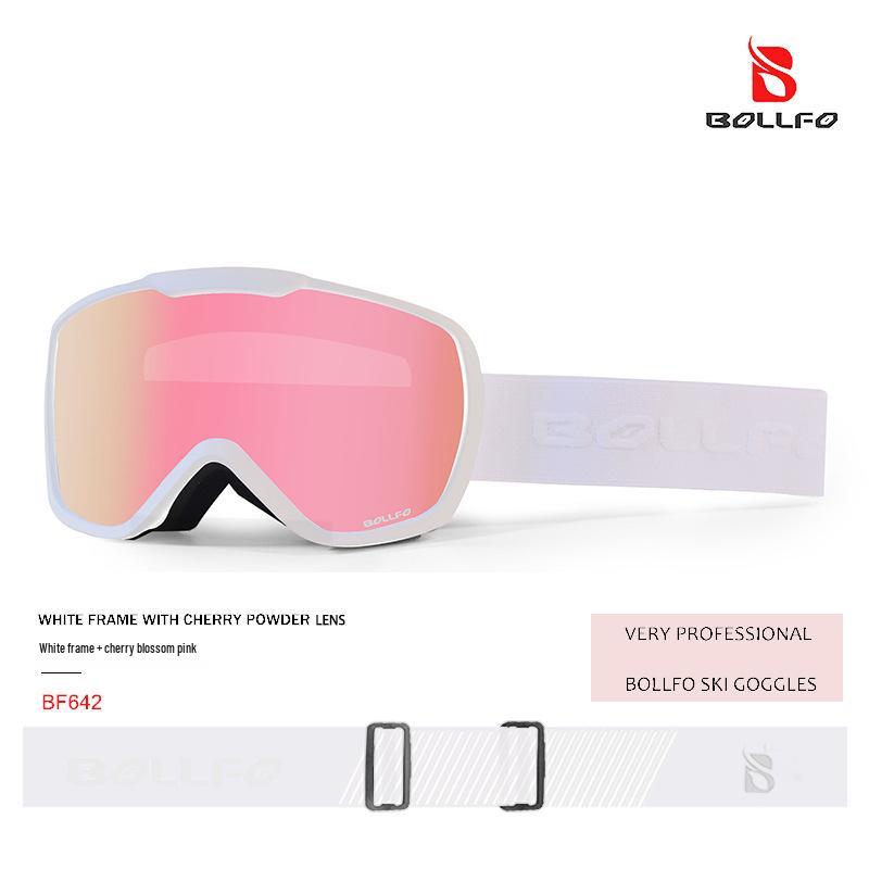 Anti-Fog Double Layer Ski Goggles - Fits Adult Helmets, Suitable for Children, Perfect for Winter Sports