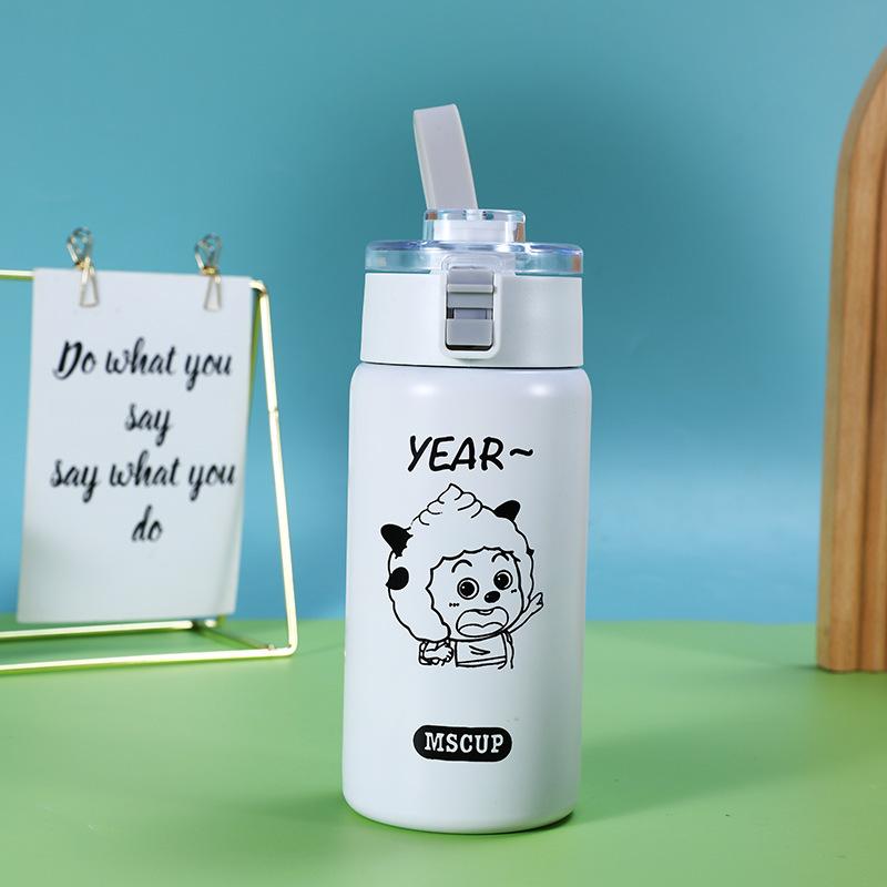

Modern Simple Ins Style No Print Cup Stylish Girls Bounce Cup Steel Thermos Cup Durable Durable Useful Useful Safe 450ml