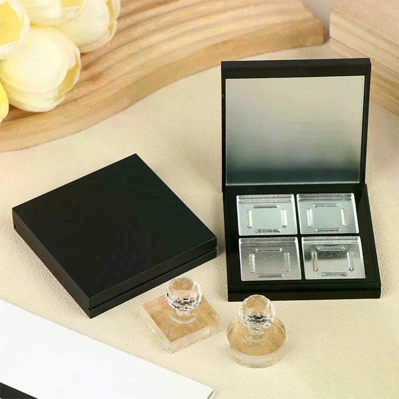 4 Grids Empty Magnetic Cosmetics Palette Holder Box Professional Lip Gloss Case With Mirror Powder Blusher Box For Eyeshadow