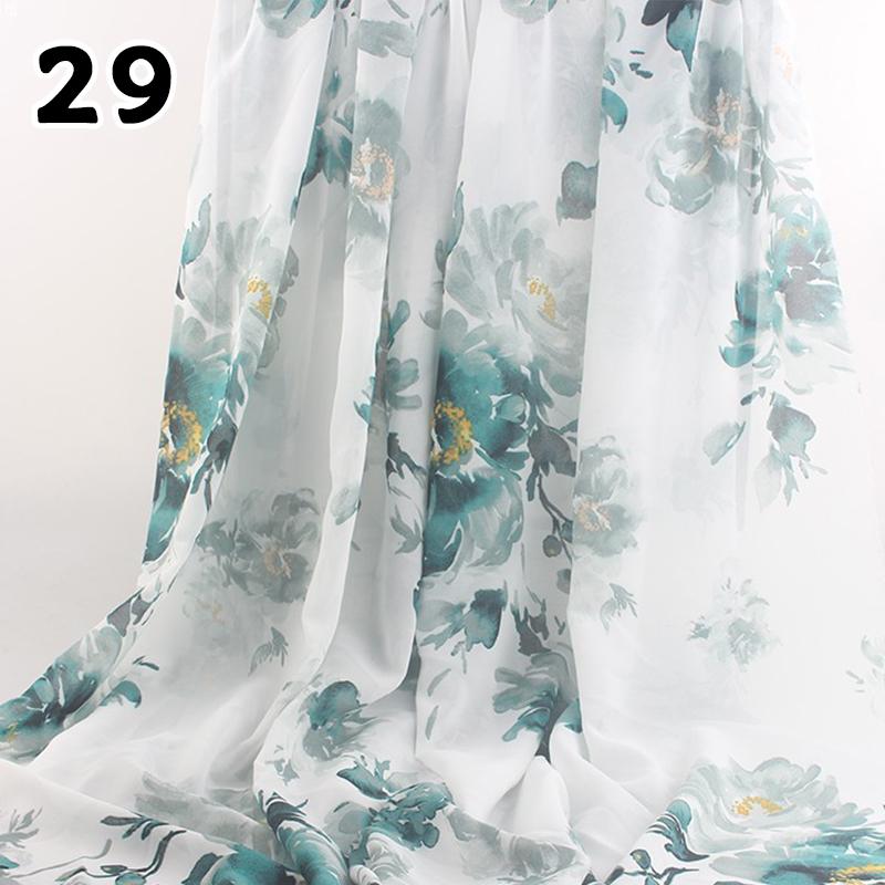 1M 75D Retro Flower Chiffon Fabric Breathable Thin And Light Draped Fairy Designer Fabric For Diy Sewing Summer Dress Shirts