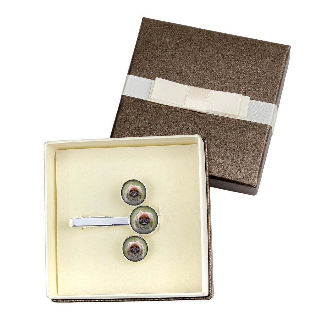 Pekingese, Pekinese, Peke - cufflinks and tie with your photo, a suit decoration, men's jewelry from the Art-Dog brand.
