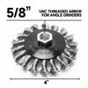 A27F-Steel Wire Wheels 1 Set/8 Pcs- Twisted Design Fits 4-1/2 Inch Angle Grinder, 5/8 Inch Spindle Brush Included