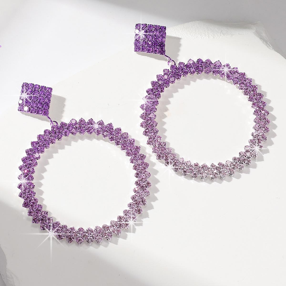 Роскошные геометрические круглые серьги-пусеты с полным бриллиантовым блеском для женщин