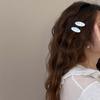 Korean Metal Oval Bow Hair Clip For Women Girls Sweet Cute Mini Bangs Side Clip Duckbill Clip Headdress Hair Accessories