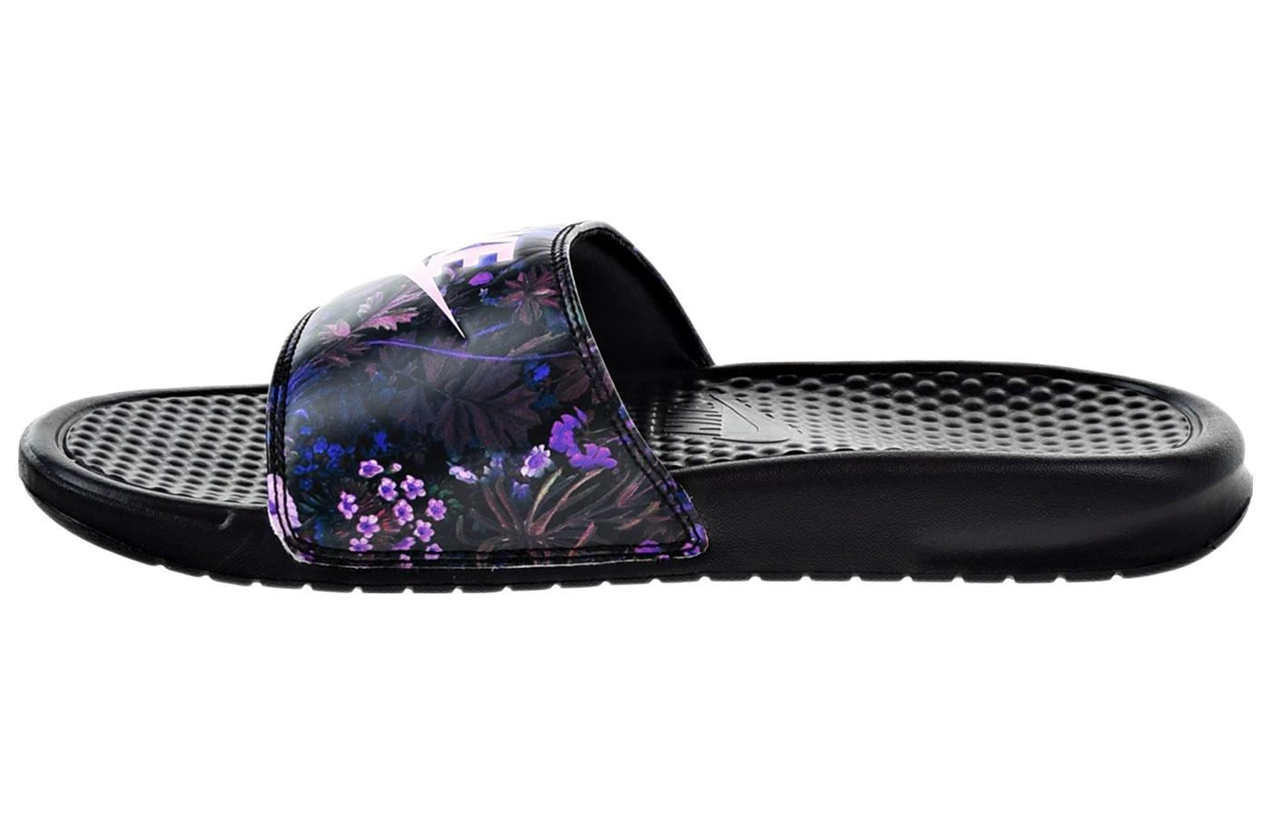 Nike Benassi Jdi Print Floral Women s  Black Purple  Women s 618919-009 35.5