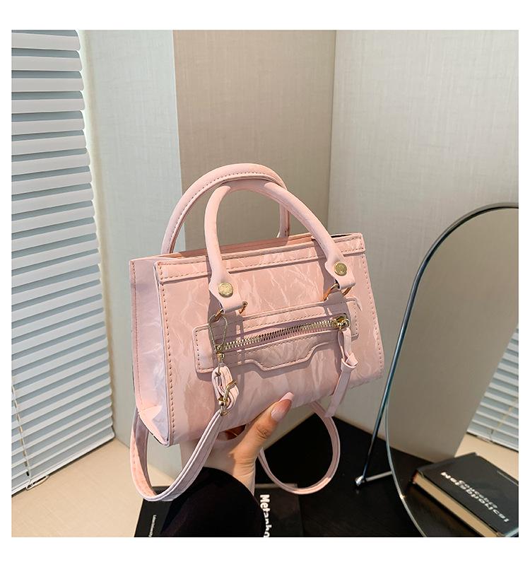 

Женская весенняя сумка кроссбоди в стиле ретро 2025 года с декоративной молнией - милый корейский стиль розовый