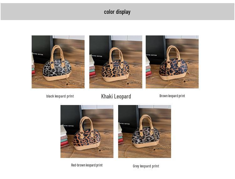 Leopard Print Girl's Mini Crossbody Handbag with Chain