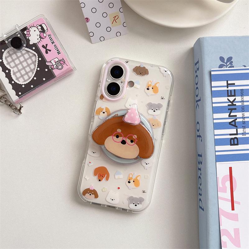 Adorable Dog-Themed Magnetic Phone Case for iPhone 17/16 Pro Max/15 Pro