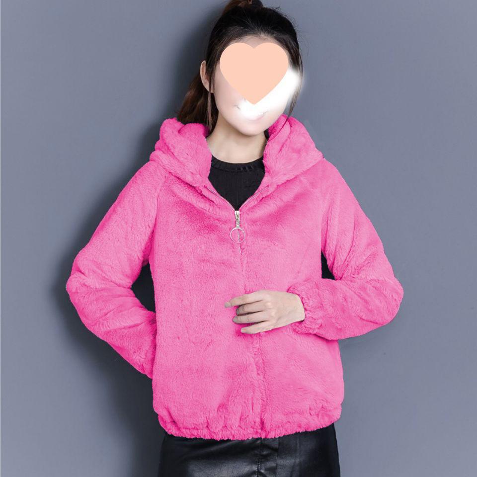 Women's Plus Size Hooded Fleece Coat - Double-Sided Velvet Sweatshirt, Warm Winter Pajamas