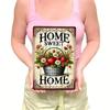 Metal Poster Wall Art Home Sweet Home Strawberry Kitchen Decor