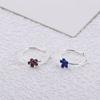 Stainless Steel for Girl Stud Ring Crystal Ear Clip Flower Nose Ring Fake Hoop Body Jewelry