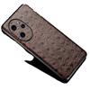 Genuine Leather Protective Cover for Honor 50 with Ostrich Pattern, Cowhide, All-inclusive Design
