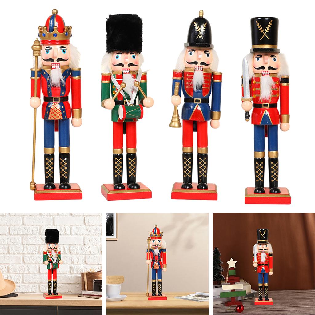 Traditioneller 30cm Holz Nussknacker Soldat Ornamente Dekorationen