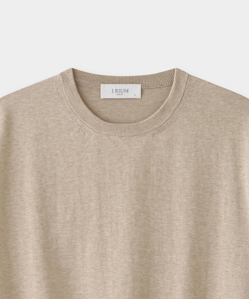 Jeilium Cotton Summer Essential Round Neck Oatmeal (Dry Touch)
