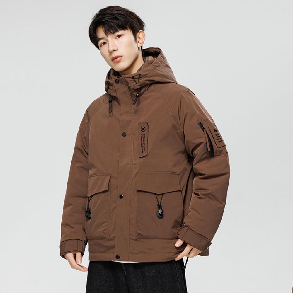 New Down Jacket Men's Trendy Brand Fashion Tooling Outdoor Mountain Jacket Loose Fashion Hooded Men's Jacket