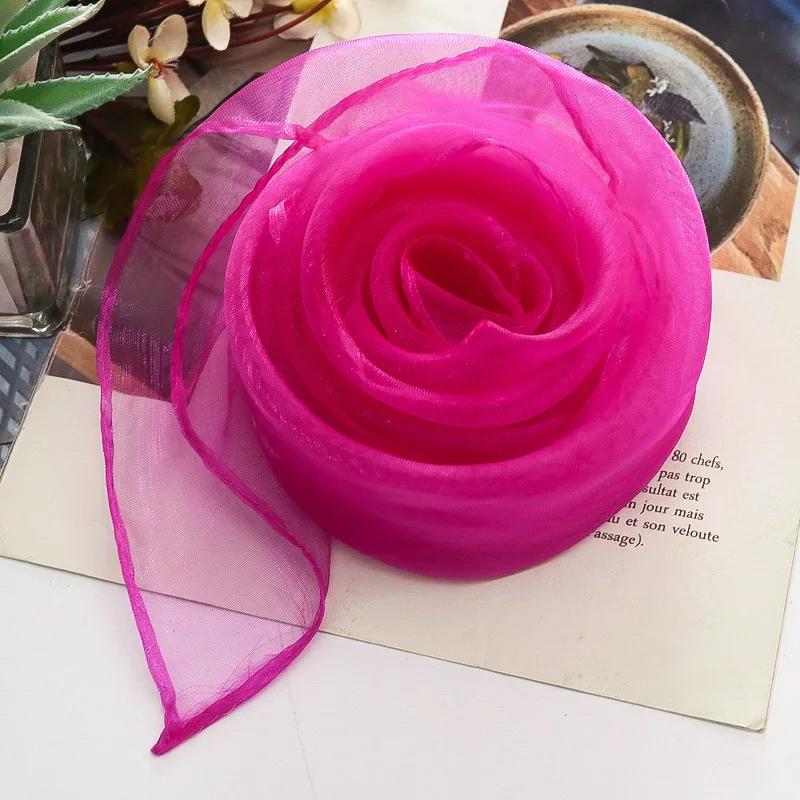 60X60cm Colorful Girl Gymnastics Square Scarf Movement Rhythm Band Scarves