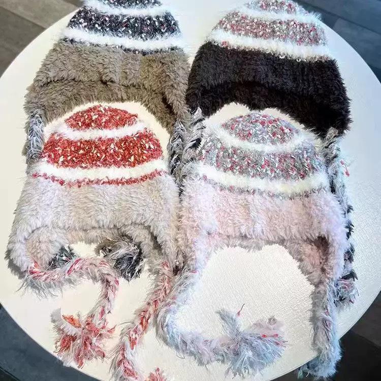 Kawanishi Women's Warm Knitted Hat with Ear Protection, Autumn/Winter Lei Feng Style