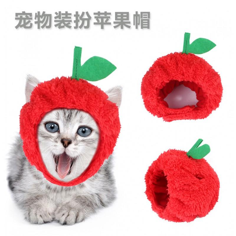 Knitted Cat Hat With Ear Holes Cartoon Design Pet Costume Accessory Indoor Play All