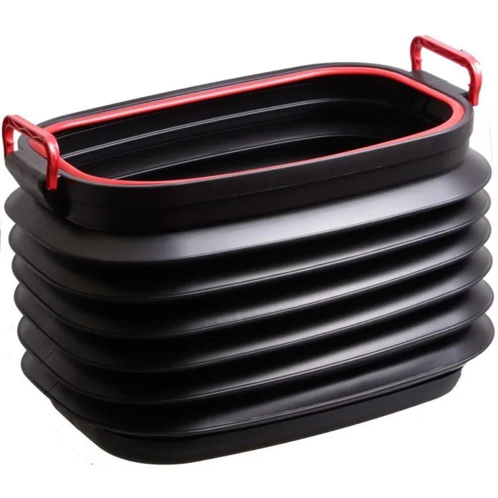 18/37L Car Shrinkable Storage Bucket with Cover Outdoor Fishing Bucket Car Storage Supplies