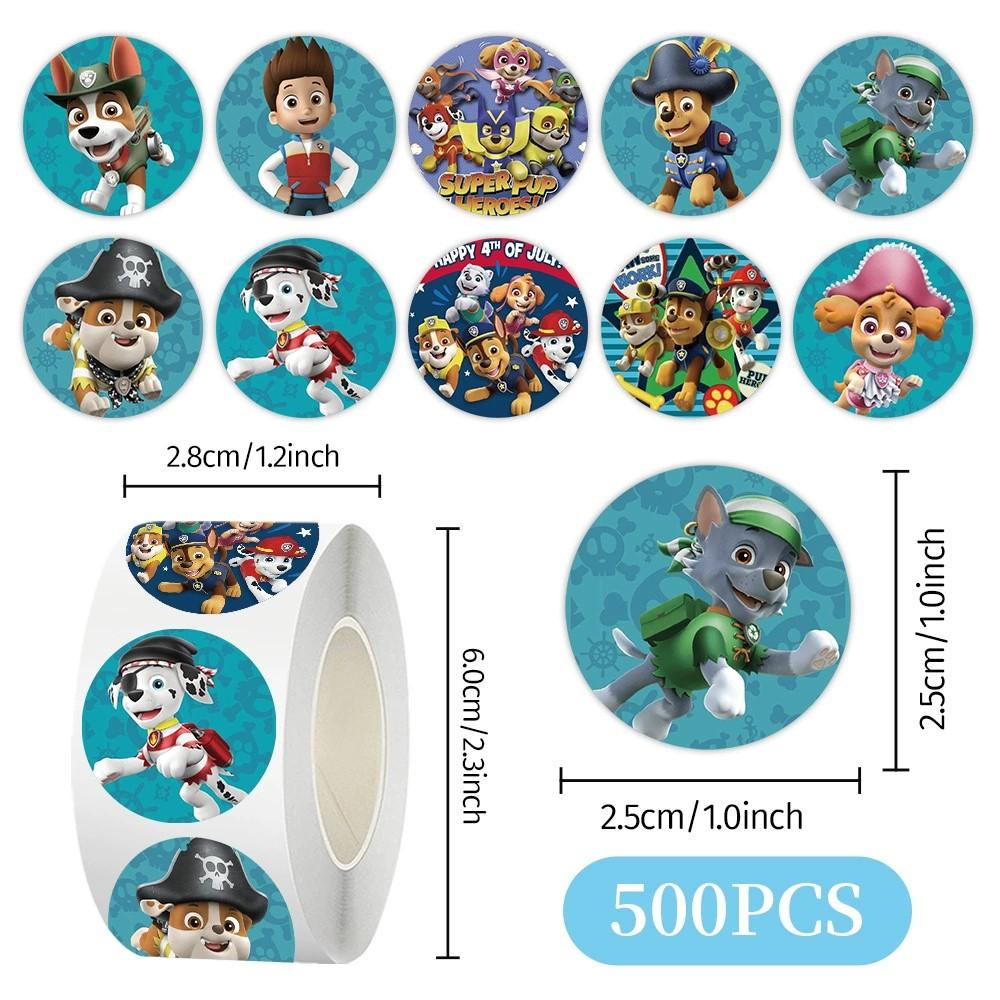 500pcs/lot Paw Patrol Stickers Rolling Animal Roll Stickers Small Cute Game Sticker DIY Gift Sealing Label Decoration Creative 5