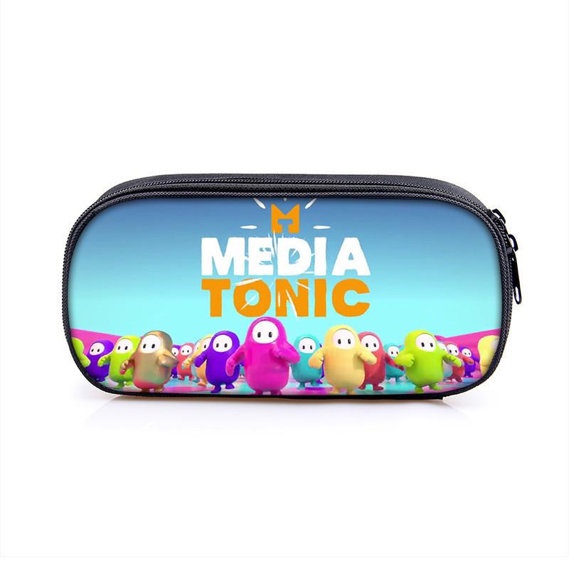 Fall Guys Cartoon Pencil Case For Students With Nylon Material Storage Organizer