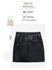 Plus Size Women's High-Waist Sheepskin Leather Shorts - Wide Leg Slimming Casual Hot Pants for Autumn/Winter 2025.