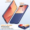 Protective Case with Built-in Tempered Glass Screen Protector Slim Design Sandblasted Finish for Samsung Galaxy Z Flip 7-Blue