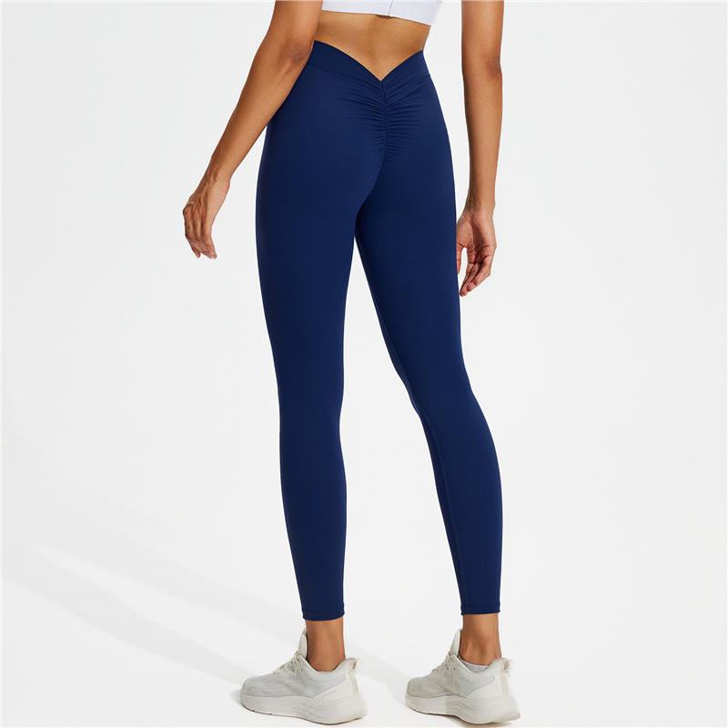 

Антибактериальные женские леггинсы для йоги с высокой талией и сборками сзади Naked Feel 7A - Подтягивающие бедра, Облегающая спортивная одежда Extra Large