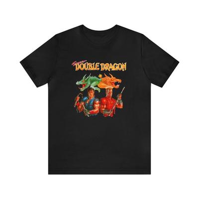 230 Gsm 100% Baumwolle Super Double Dragon Snes Pixel Art Unisex Kurzarm T-Shirt