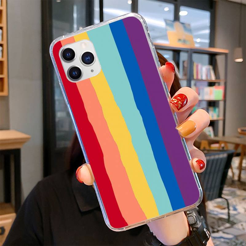 Original Rainbow Phone Case for iPhone 11 12 13 Mini Pro Max 8 7 6 6S Plus X 5 SE 2020 XR XS Case Shell