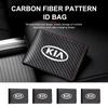 UJWG9 For Carbon Fiber Credit Card Protector Holder Leather Driver License Cover Holder K5 K2 Rio Optima Sportage Venga Sorento