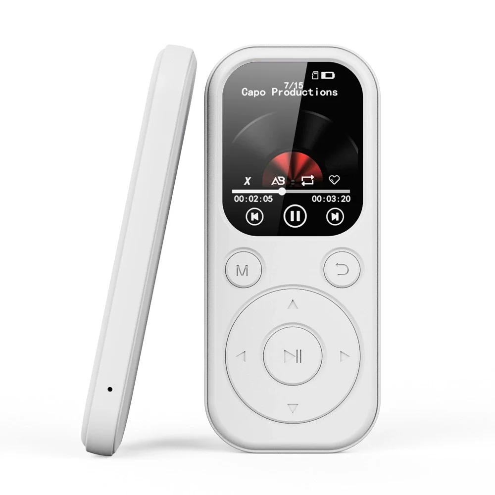 

1.8 inch Slim MP3 Player Bluetooth 5.4 Portable Walkman Compatible eBook Recording FM Radio Music Player Built-in Speaker White no card