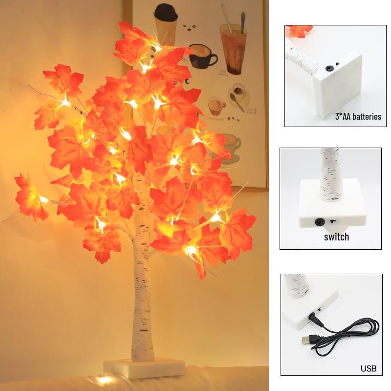 LED Maple Leaf Harvest Festival Lights - Atmospheric Thanksgiving Room Decoration Night Light