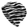Zebra Stripe Beanie Chemo Hat Unisex Daily Headwear Knitted Hat Scarf Nightcap Slouchy Skull Cap for Women Men