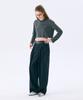 JUNEJUNE SPACE Flower Applique Crop T_Dark Grey