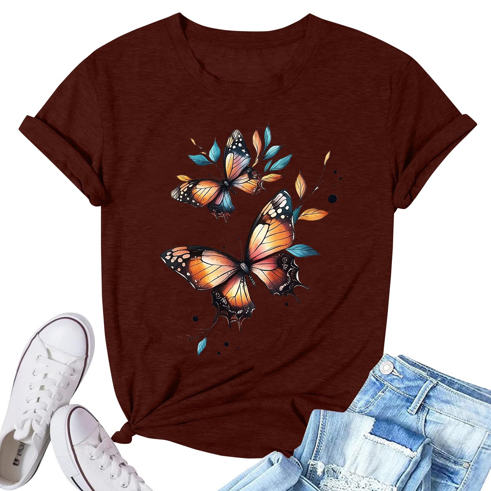 

Женская модная повседневная плиссированная футболка с коротким рукавом с принтом L винный