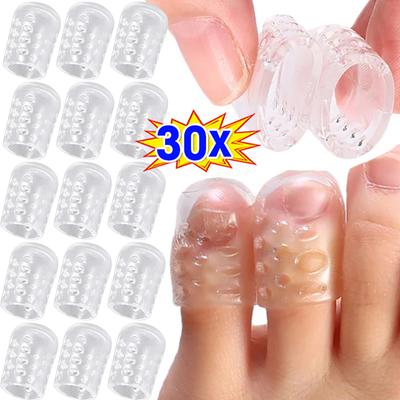 5-30pcs Transparent Silicone Toe Covers Women Gel Little Toes Protector Tube Foot Care Finger Caps Elasticity Prevents Blisters