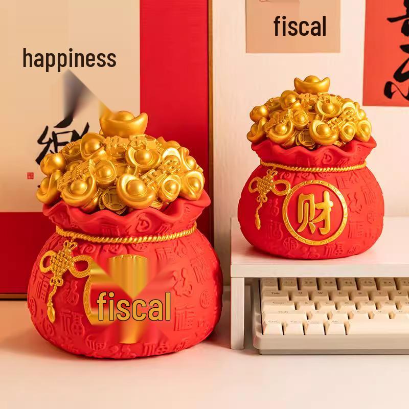 Lucky Bag Piggy Bank 2025: Large Capacity Savings Ornament for Boys and Girls