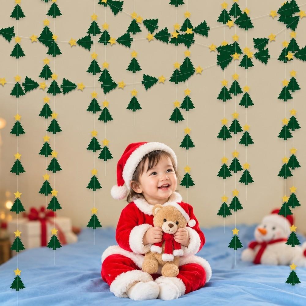 2M Christmas Hanging Streamer Green Hanging Backdrop Decor New Year Party Decoration