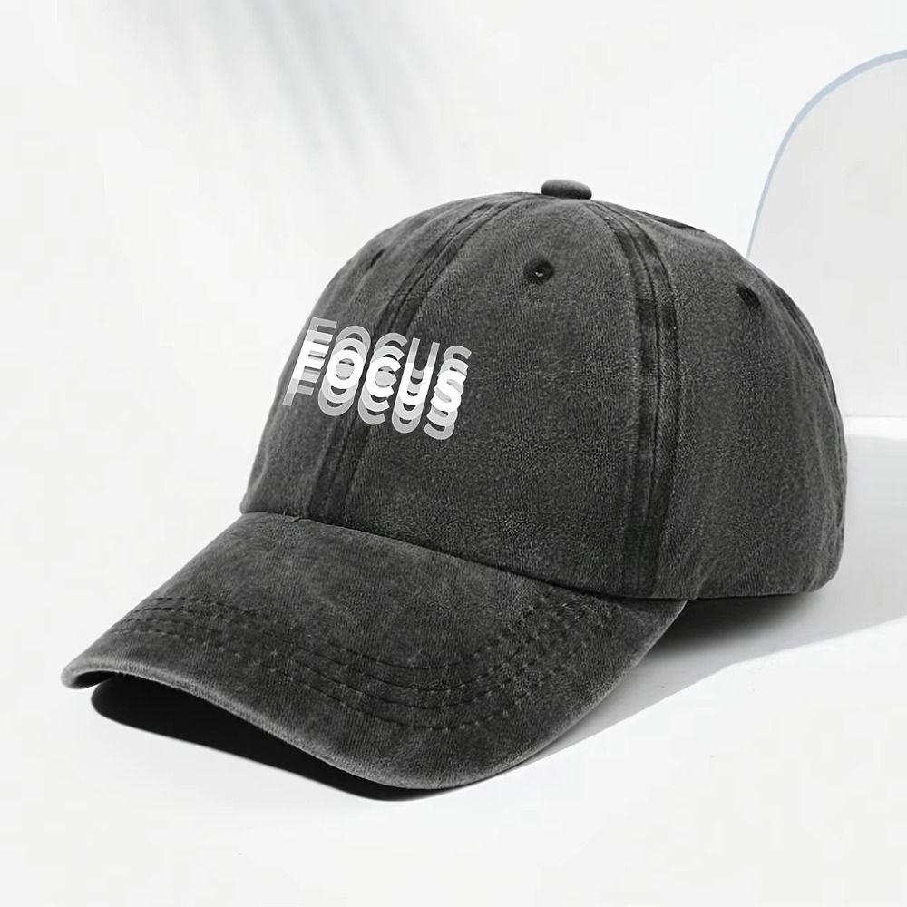 Breathable Dad Hat Letter Printed Washed Cotton Hat Minimal Casual Sun Hat For Men Women