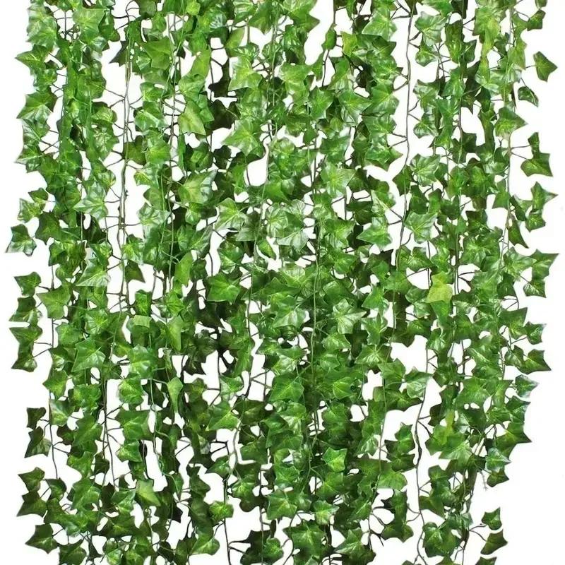Fake Vines for Room Artificial Ivy Garland Hanging Plants Faux Greenery Leaves Bedroom  Aesthetic for Wall Wedding Party Decor