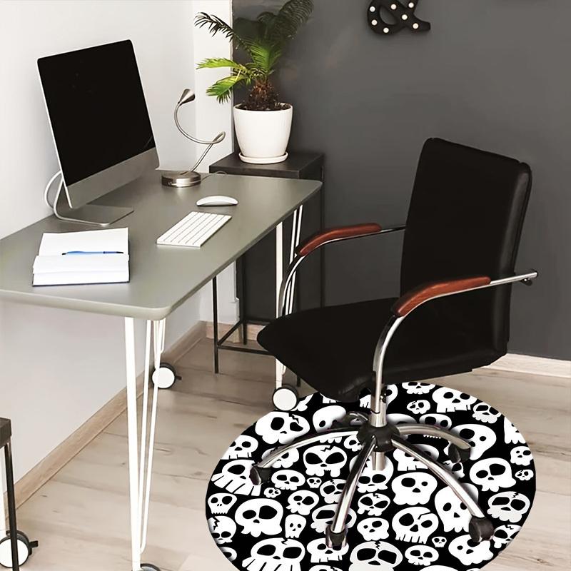 

1pc Office Carpet Chair Mats Skulls Pattern Perfect for Decorating Office Chairs, Living Rooms, Or Bedrooms 80cm