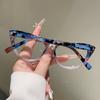 Irregular Pattern Contrasting Plastic Cat Eye Frame Reading Glasses Casual and Fashionable Anti Blue Light Presbyopia Eyeglasses