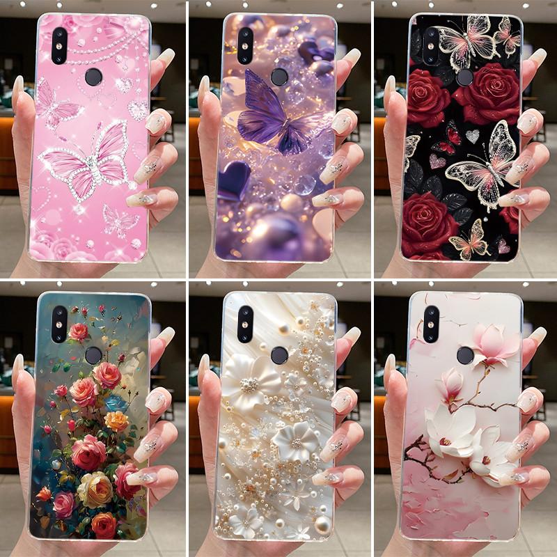 For Xiaomi Mi Max 3 Mix 2S Phone Case Fashion Butterfly Flower Clear Soft TPU Silicone Back Cover For Xiaomi Mi Max3 Mix2S Shell