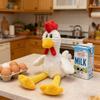 Cartoon Rooster Shape Squeaky Plush Dog Toys Chew-Resistant Dog Stuffed Chicken Toys  Cats